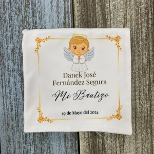 Paño Bautismal con Angelito y Mi Bautizo