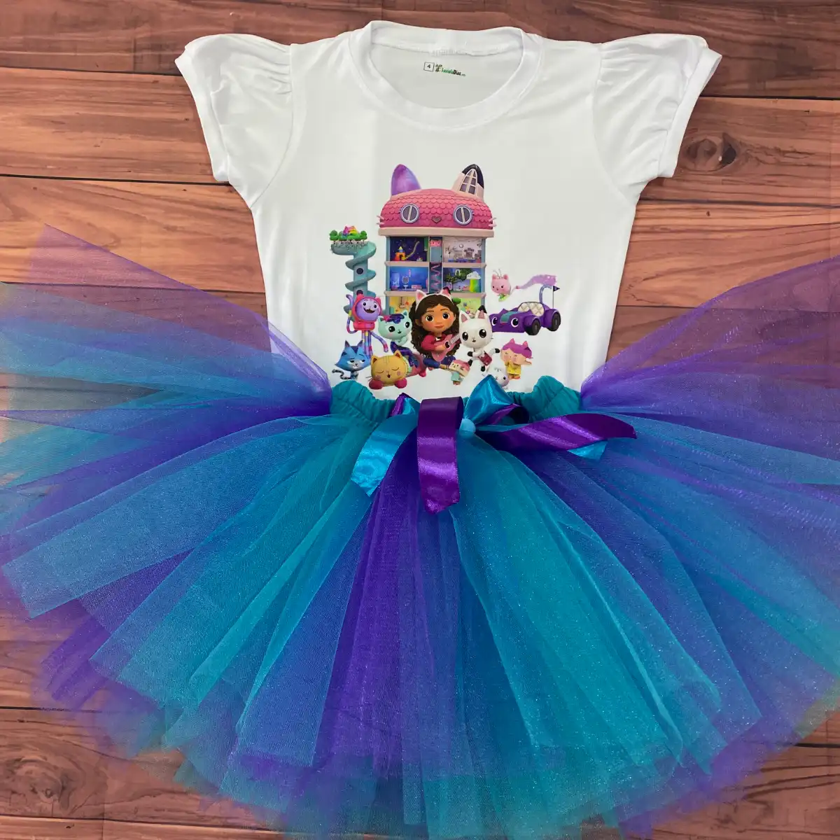 Set de Tutu y Mameluco con Manga Bombacha alusivo a La Casa De Muñecas De Gabby 1 Set de Tutu y Mameluco con Manga Bombacha alusivo a La Casa De Muñecas De Gabby