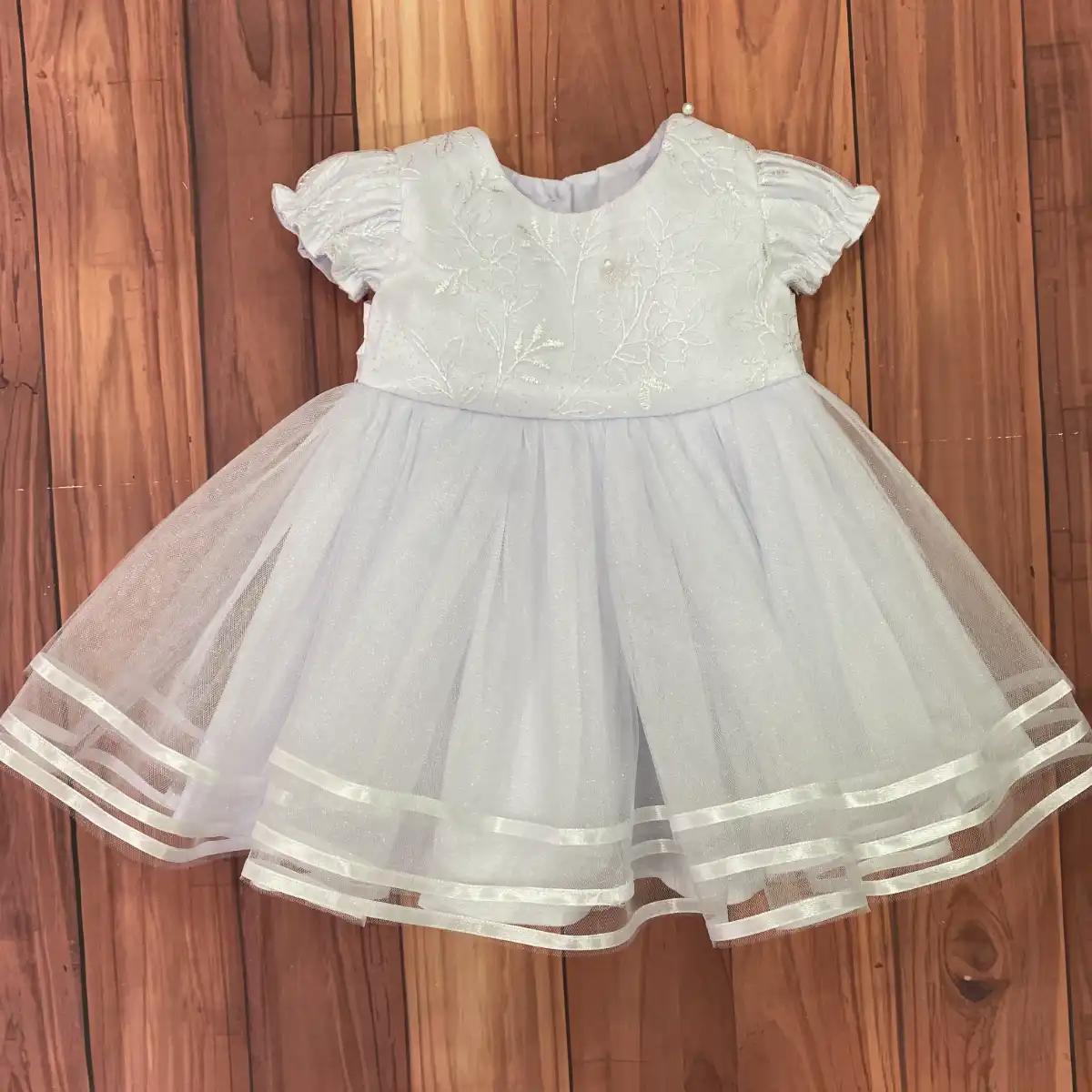 Vestido Blanco Paula con Mangas Bombachas 1 Vestido Blanco Paula con Mangas Bombachas