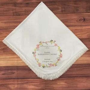 Cobija para Bautizo con Flores Rosadas: Dios Te Protege Con Su Amor Infinito