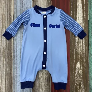 Mameluco Siestecita Celeste y Azul con Nombre