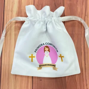 Bolsito Blanco para Primera Comunión Personalizado para Niña