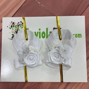 Sandalias Pie Descalzo Valentina Blancas con Flores