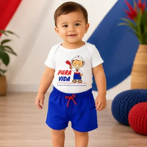 Set de Mameluco y Short Harem Azul Pura Vida Campesino