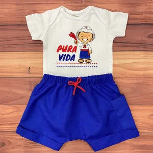 Set de Mameluco y Short Harem Azul Pura Vida Campesino