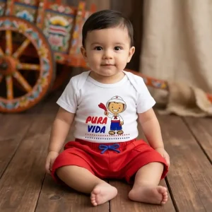 Set de Mameluco y Short Harem Rojo Pura Vida Campesino