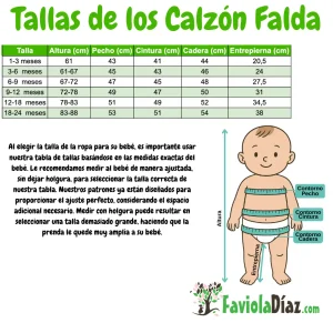 Tallas de los Calzón Falda