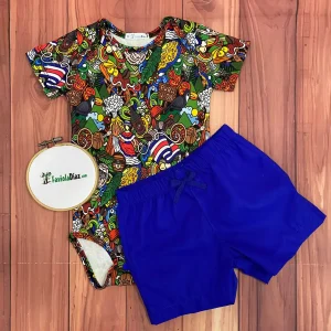 Conjunto de Short Azul y Mameluco Mi Tierra Viva 2
