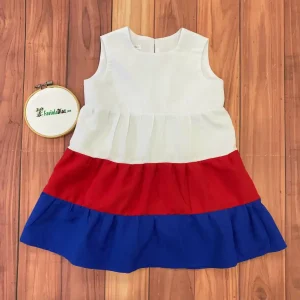 Vestido Asha Blanco Azul y Rojo 2