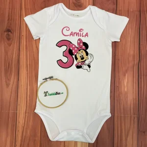 Mameluco: Minnie Rosada Con Mano en la Mejilla