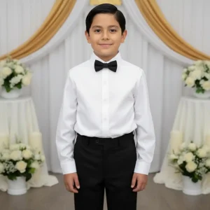 Conjunto Blanco y Negro Para Niño de Pantalón y Camisa 2