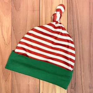 Gorrito Blanco y Rojo con Rayas