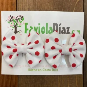 Prensas Blancas con Puntos Rojos de Lazo