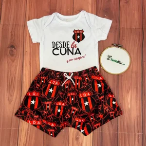 Conjunto de Mameluco y Short Harem Alusivo al Alajuelense LDA 2